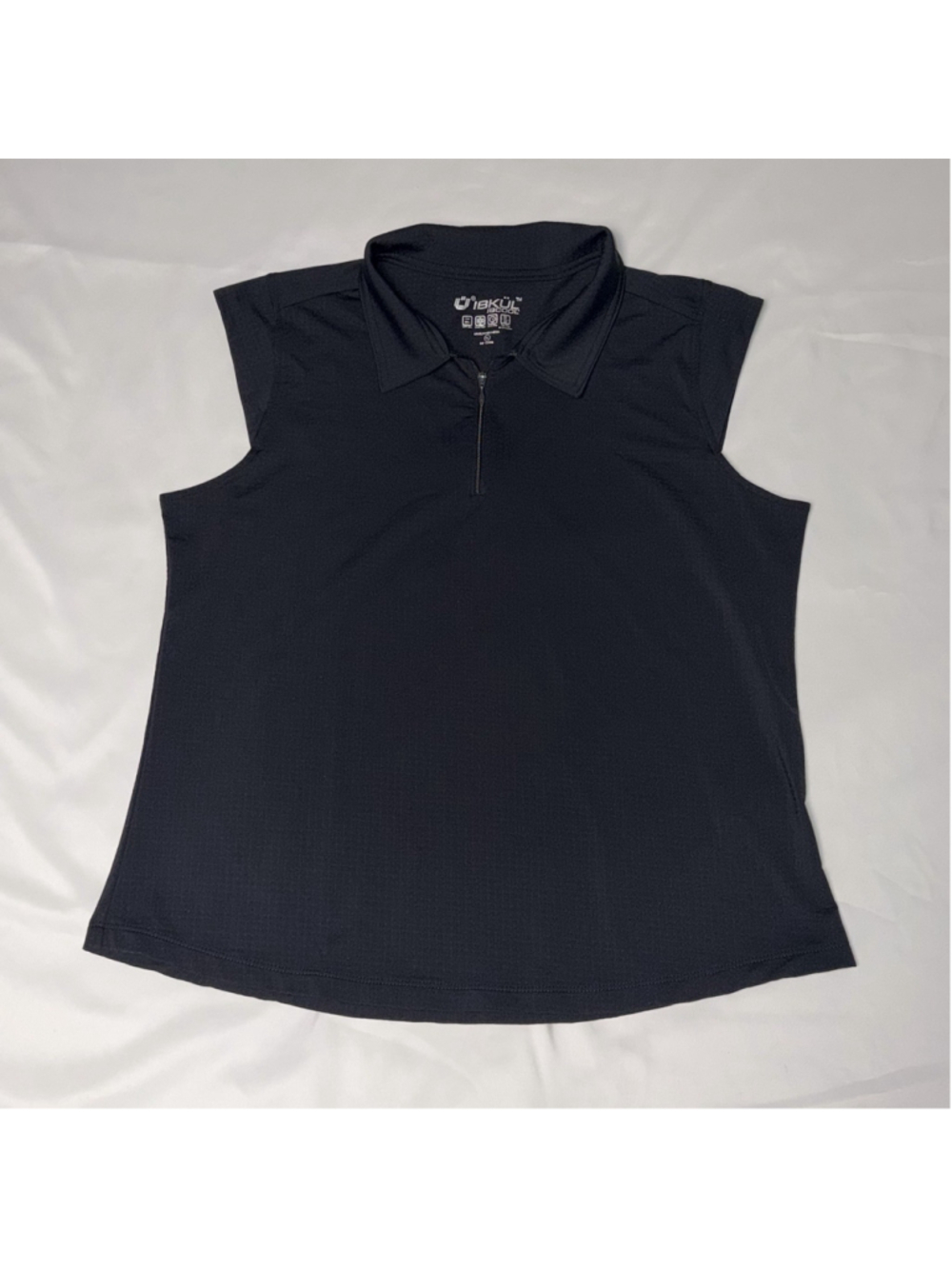 Ibkul Sleeveless 1/4 Quarter Zip Vest Womens XL Black Golf Outdoors Collared